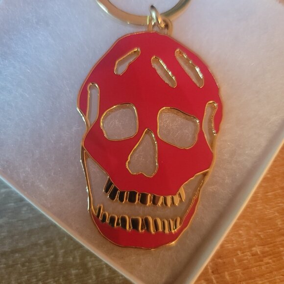 ALEXANDER MCQUEEN Gold and Red Skull Keychain (Brand new)(Gift box included) - Picture 9 of 11